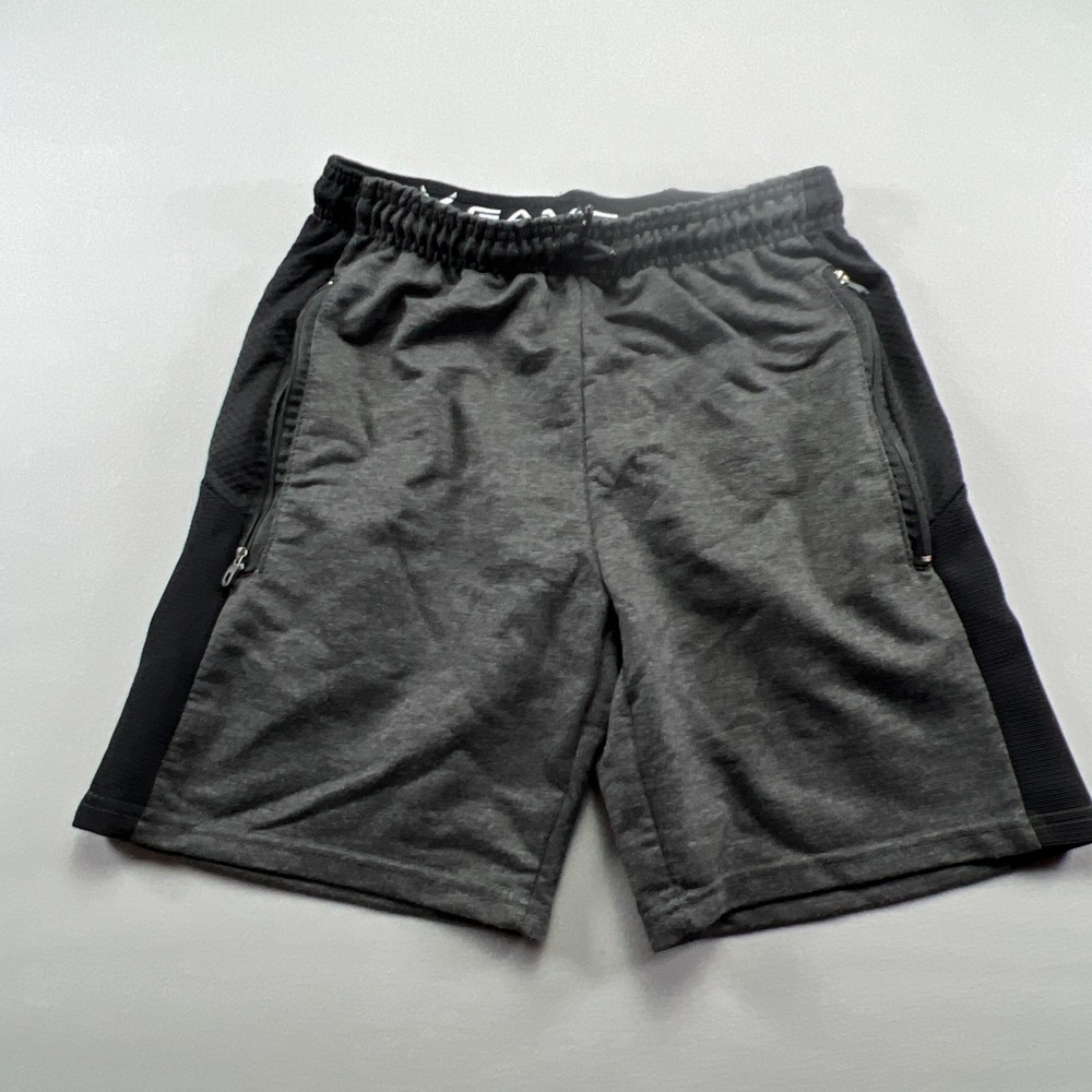 Game Time Athletic Shorts Youth 14/16 Heather Gray Side Panels Drawstring Waist